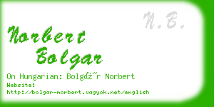 norbert bolgar business card